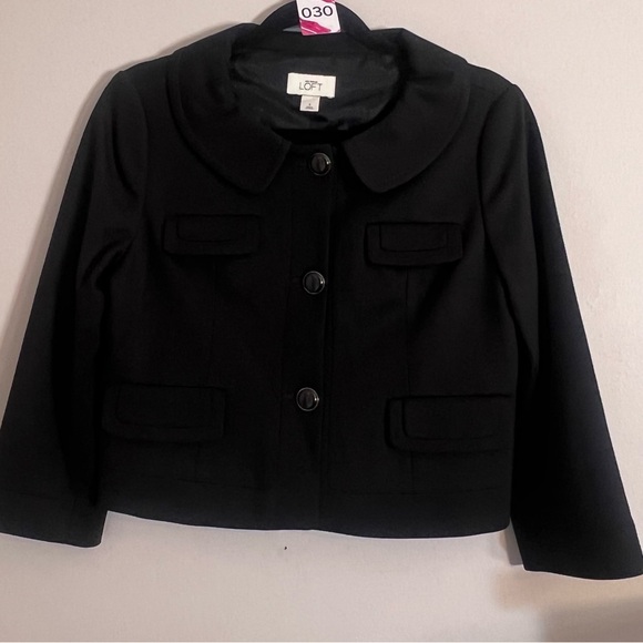 LOFT Black Button-Up Blazer - Picture 1 of 3